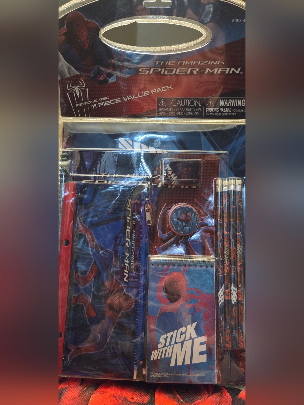 The Amazing Spider-Man 11-Piece School Stationery Set - Blue/Red
